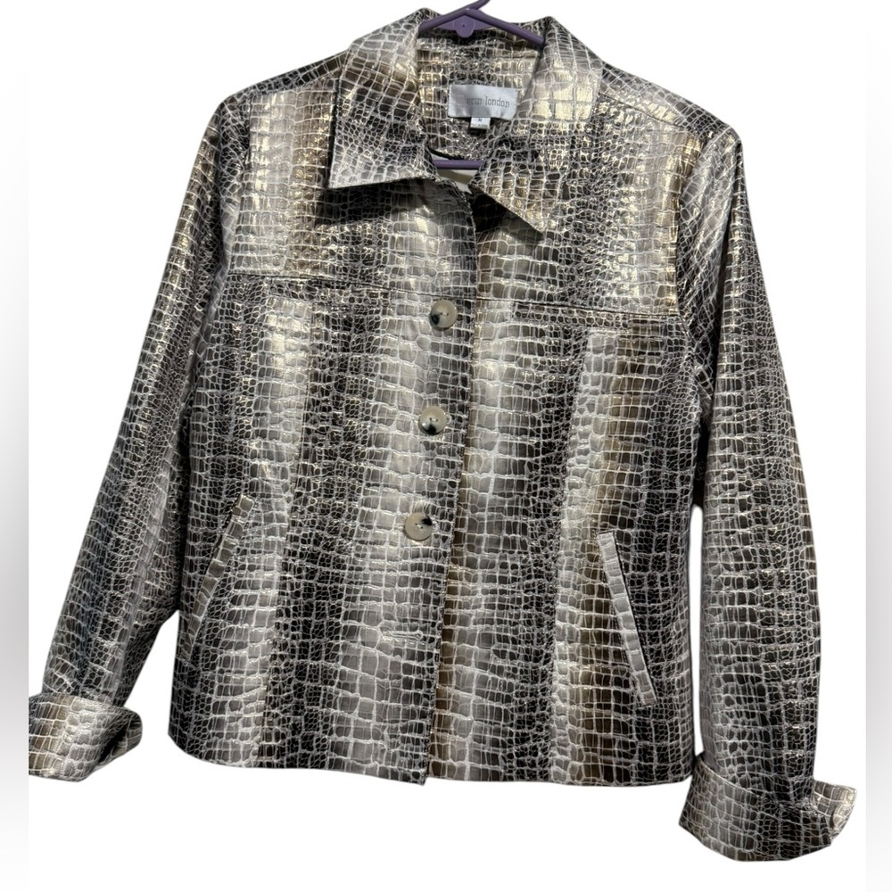 Erin London women’s Croc Print Jacket Size M